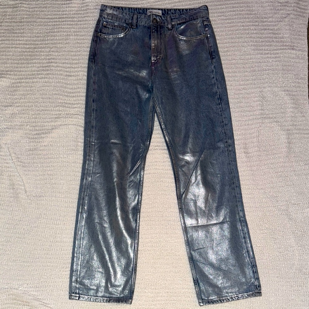 Zara Mid-Waist Wide-Leg Jeans - Size: 6